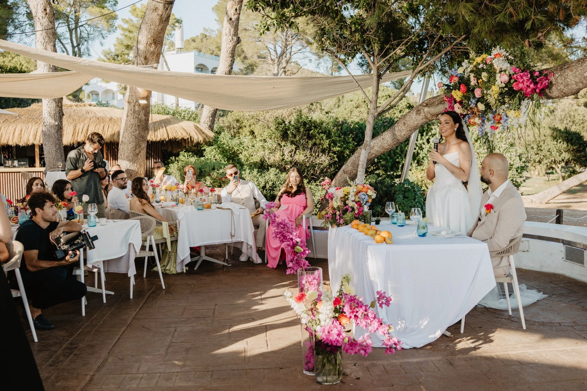 Outdoor wedding ceremony in Mallorca — celebrant-led symbolic ceremony at a boutique venue